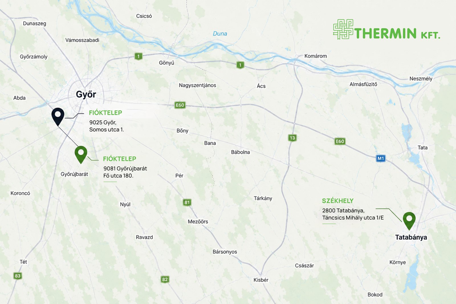 THERMIN Kft. registered seat and branches: Győr, Győrújbarát, Tatabánya